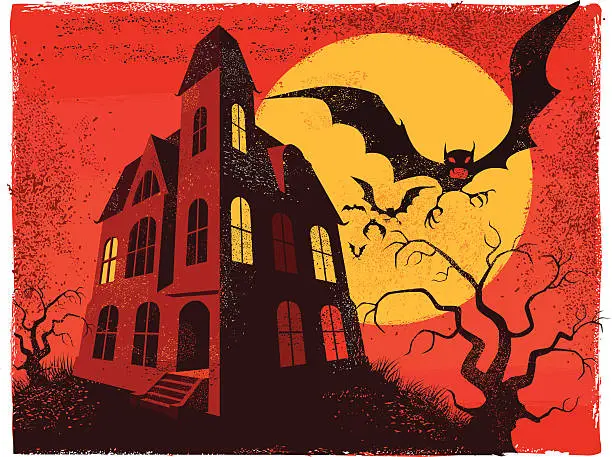 Vector illustration of Spooky House