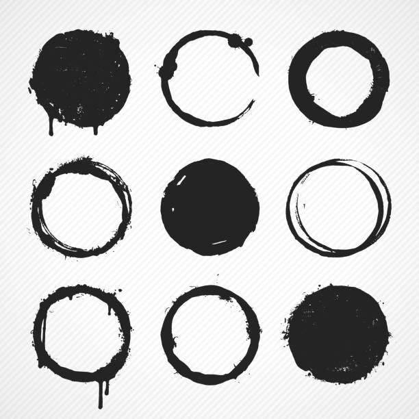 Grunge circles vector art illustration