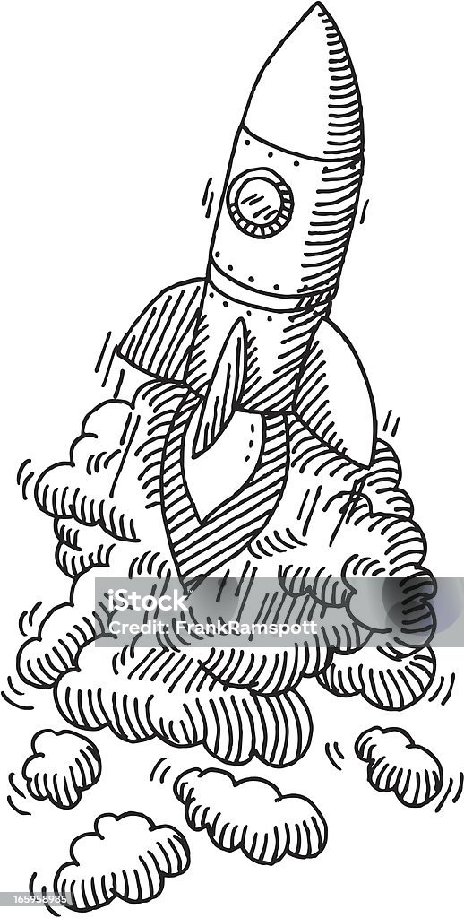 Istock Razzo Flying Razzo Disegno - Immagini vettoriali stock e altre immagini di ...