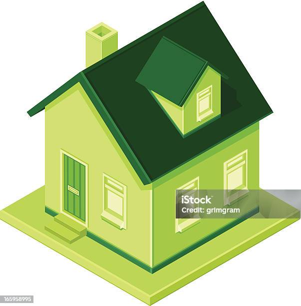 Isometrica Casa Verde - Immagini vettoriali stock e altre immagini di Edificio residenziale - Edificio residenziale, Risparmio energetico, Interno di casa