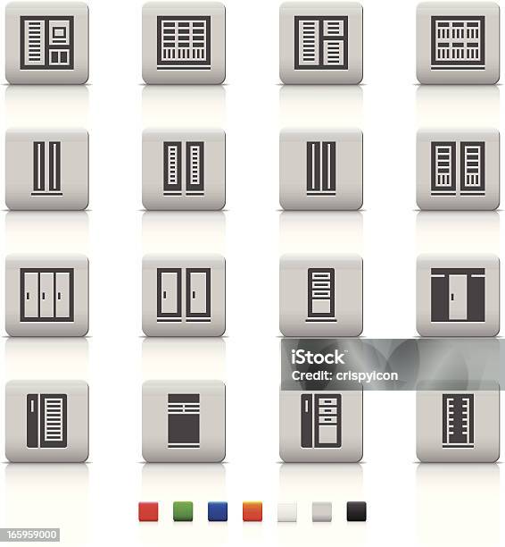 Server Icons Stock Illustration - Download Image Now - Icon Symbol, Supercomputer, Authority