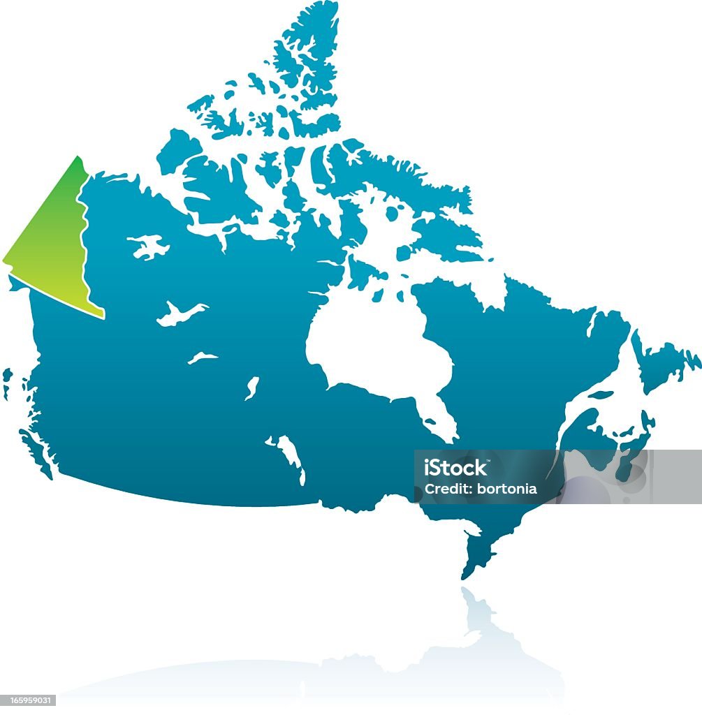 Provincia canadese: Territorio dello Yukon - arte vettoriale royalty-free di Carta geografica