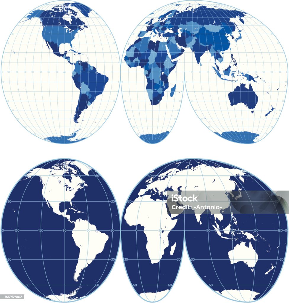World Map With Graticules Stock Illustration - Download Image Now - iStock