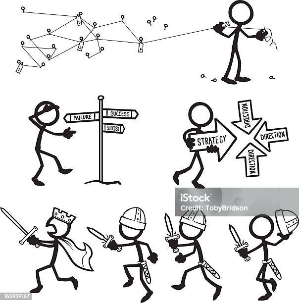 Orientation Stratégique Vecteurs libres de droits et plus d'images vectorielles de Représentation humaine en traits - Représentation humaine en traits, Affaires, Concentration