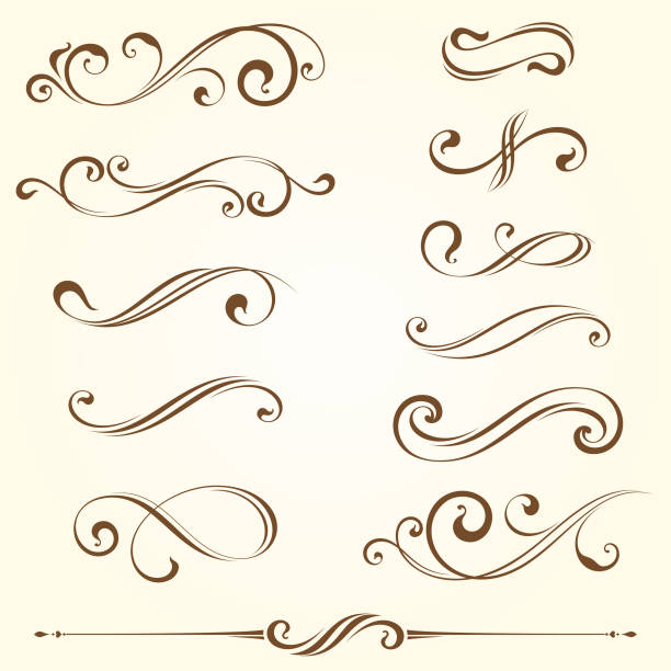 Ornate Elements "Ornate swirl elements. AI CS5, EPS 10 and JPG." Fleuron stock illustrations