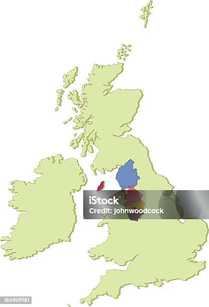 Ilustración de Reino Unido Mapa De Los Condados De North West y más Vectores Libres de Derechos de Mapa - Mapa, Cheshire, Merseyside