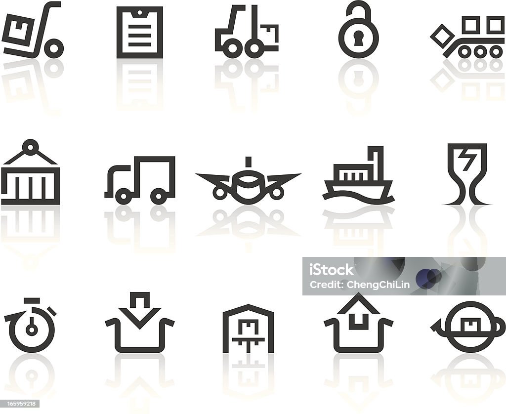Logistik II Icons/einfache schwarz-Serie - Lizenzfrei Abschicken Vektorgrafik