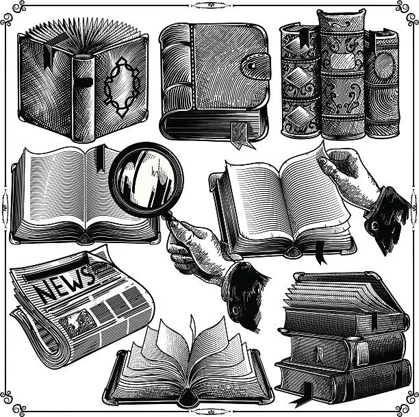 Vector illustration of Books icons