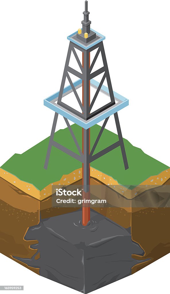Wierceń ropy naftowej - Grafika wektorowa royalty-free (Rzut izometryczny)