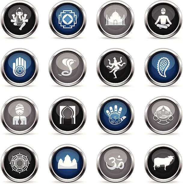 Vector illustration of Supergloss Icons - India