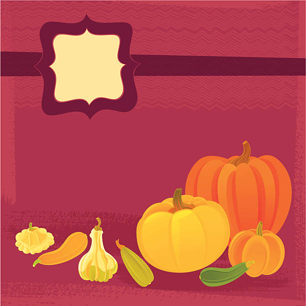 感謝祭の日の背景、カボチャ - thanksgiving frame food crop点のイラスト素材／クリップアート素材／マンガ素材／アイコン素材