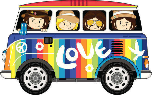 Hippies In Rainbow Van Stock Illustration - Download Image Now - Hippie, Mini Van, Rainbow - iStock Hippies In Rainbow Van Stock Illustration - Download Image Now - Hippie, Mini Van, Rainbow - iStock