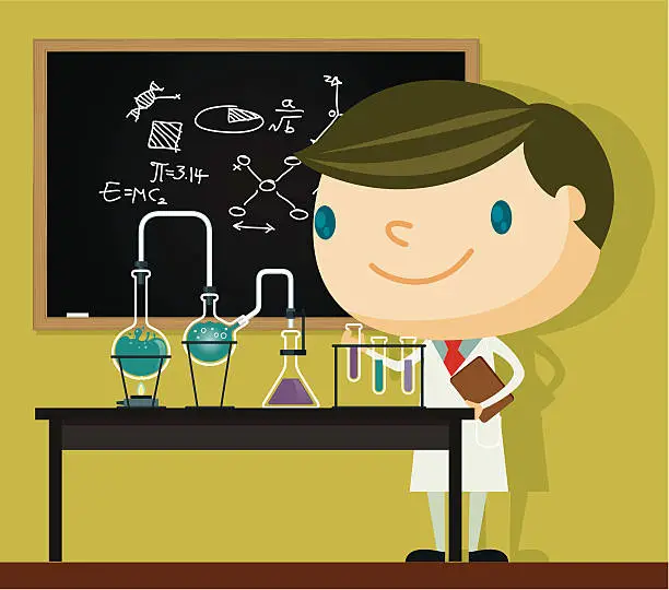 Vector illustration of Chemistry Professor