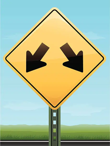 Vector illustration of Multiple Lane Freeway Sign