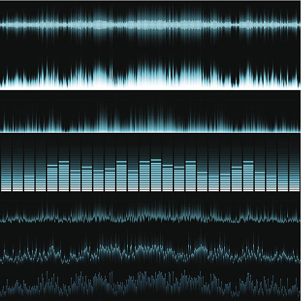 ilustrações, clipart, desenhos animados e ícones de gráfico equalisers - blurred motion audio