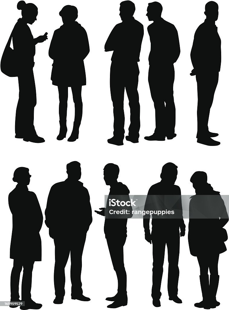 February People A collection of people in silhouette. In Silhouette stock vector