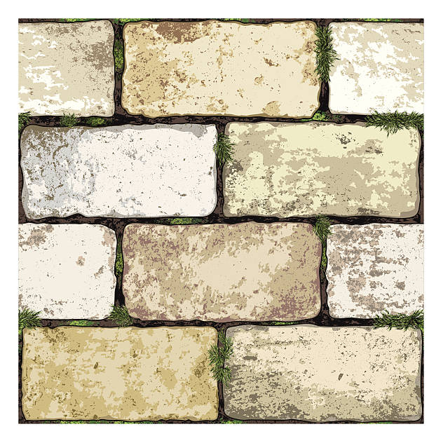 mur z cegły bez szwu tło - moss stock illustrations