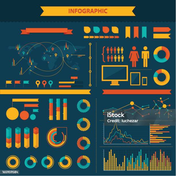 Infographic Elements Stock Illustration - Download Image Now - Bar Graph, Dividing, Campaign Button