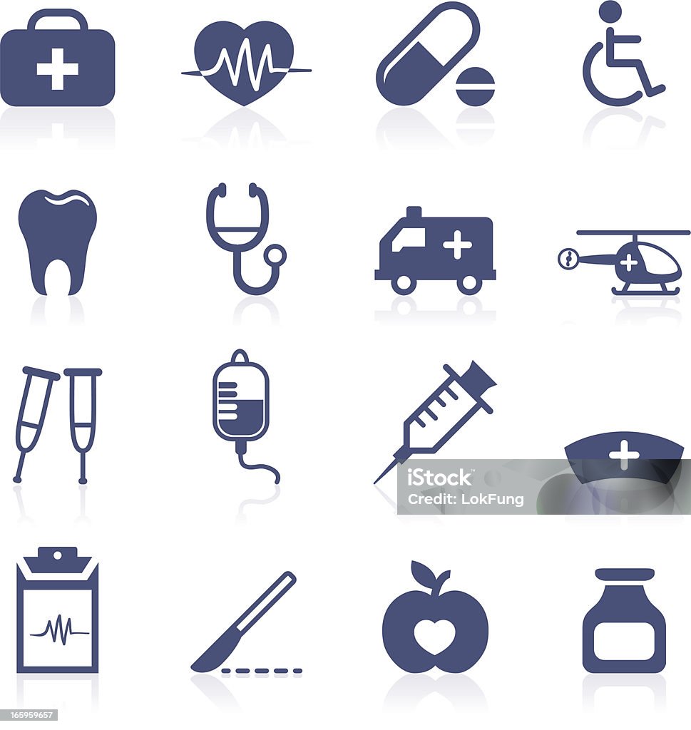 Médico coleção de ícones - Vetor de Ambulância royalty-free