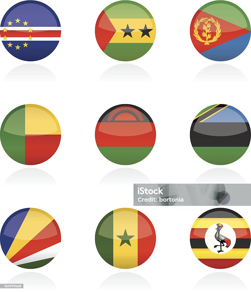 Afrikanischen Land Flagge Buttons - Lizenzfrei Afrika Vektorgrafik