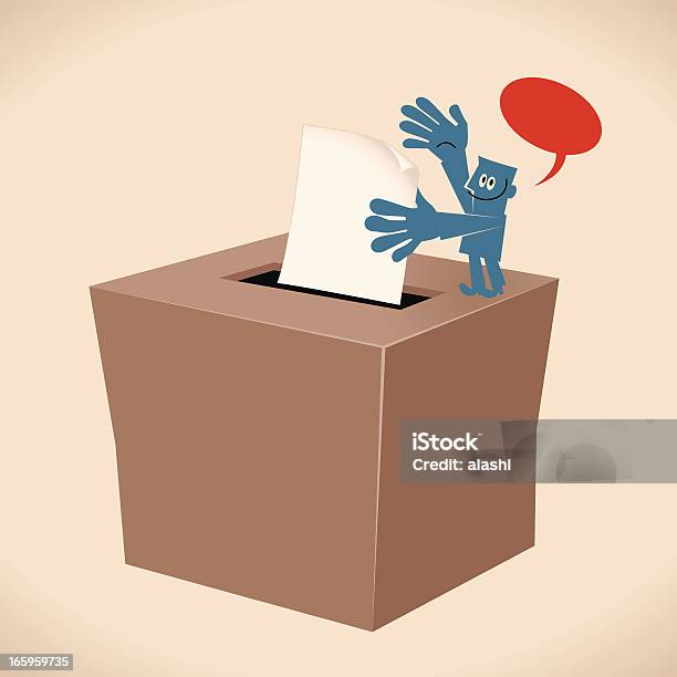 Abstimmung An Die Wahlurne Stock Vektor Art und mehr Bilder von Meckerkasten - Meckerkasten, Icon, Blau