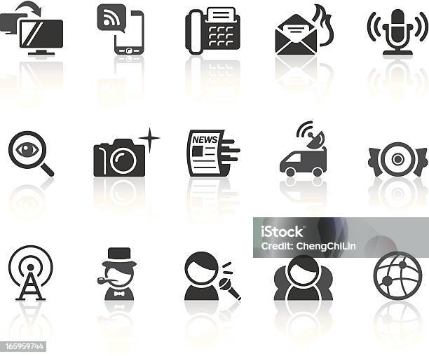 News Icons Simple Black Series Stock Illustration - Download Image Now - Media Interview, Icon Symbol, Fire - Natural Phenomenon