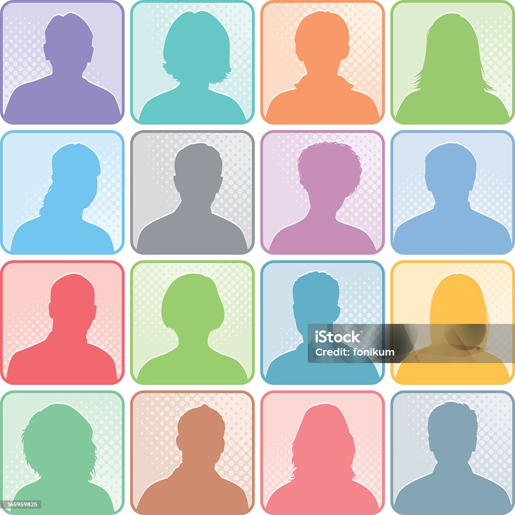 Icônes de personnes - clipart vectoriel de Silhouette - Contre-jour libre de droits