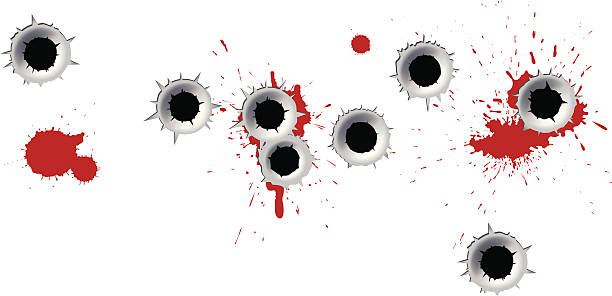 ilustrações de stock, clip art, desenhos animados e ícones de buracos de bala - bullet hole illustrations