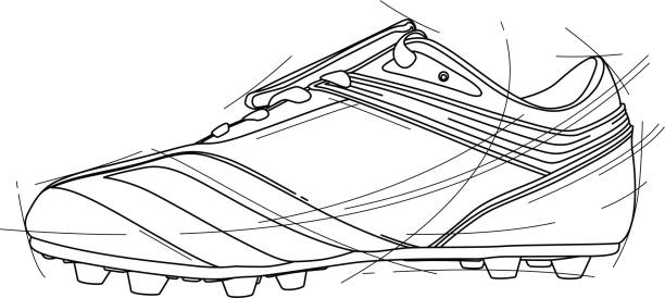 ilustrații de stoc cu fotbal pantof - crampon