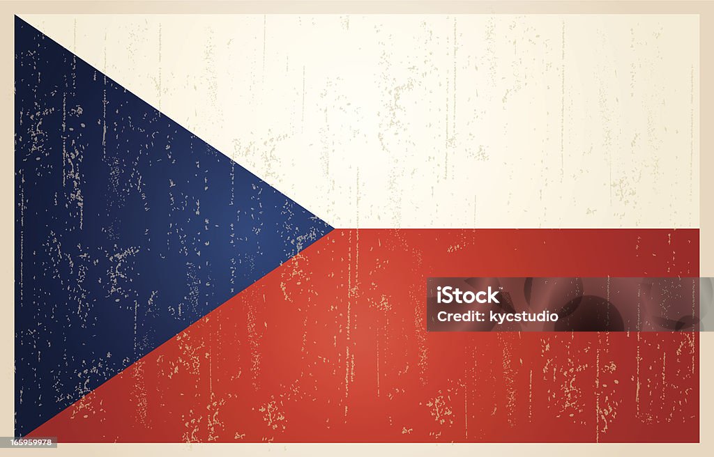 grunge vintage bandera de la República Checa - arte vectorial de Agrietado libre de derechos