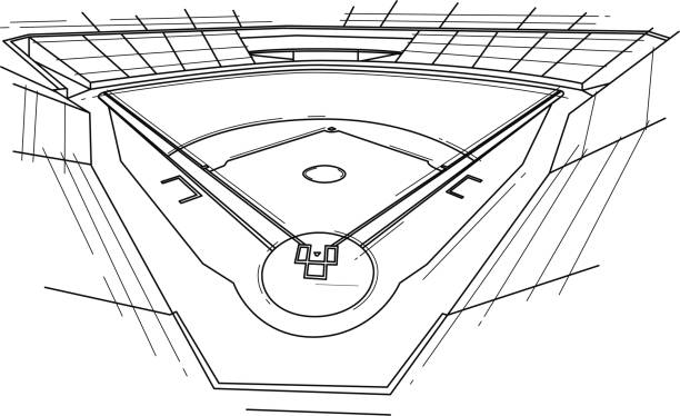 illustrations, cliparts, dessins animés et icônes de stade de baseball - infield