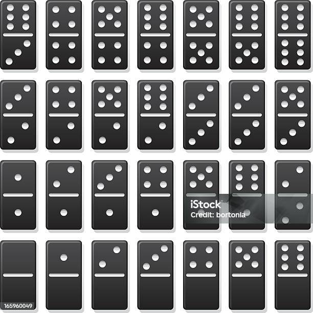 Zestaw Domino - Stockowe grafiki wektorowe i więcej obrazów Bez ludzi - Bez ludzi, Białe tło, Czarny kolor