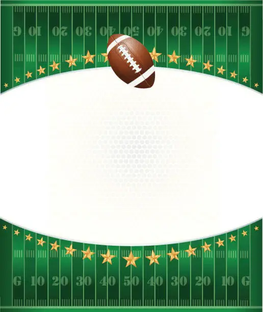 Vector illustration of Football Field Background with Stars