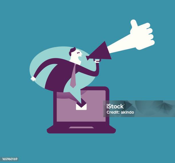 Good News Stock Illustration - Download Image Now - Computer, Megaphone, Business