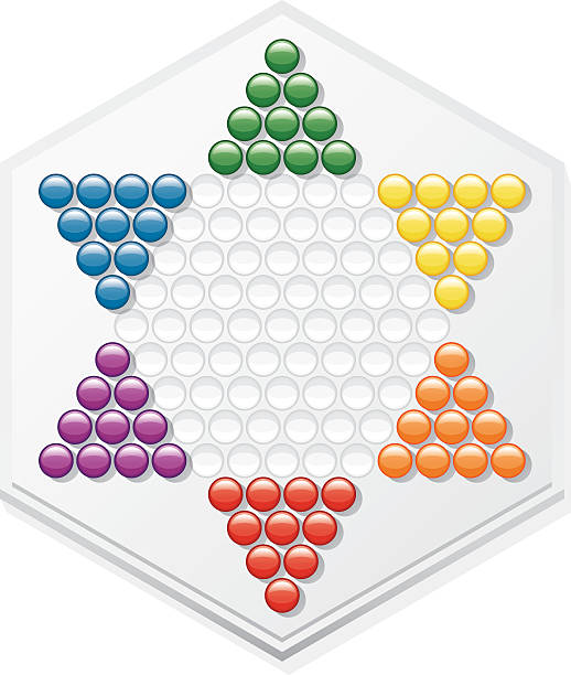 Chinese Checker Board An illustration of a Chinese Checker board. chinese checkers stock illustrations