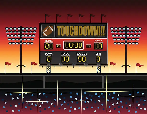 Vector illustration of Football Stadium Scoreboard