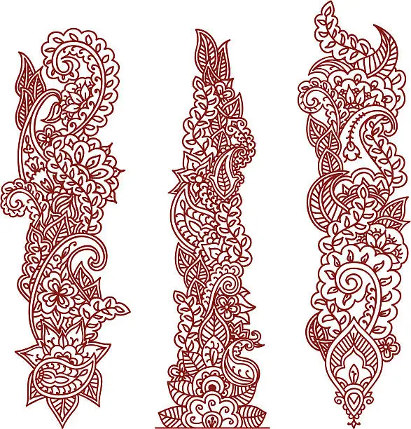 Vector illustration of Mehndi Design Elements