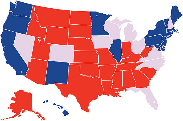 ilustrações, clipart, desenhos animados e ícones de mapa do processo eleitoral dos estados unidos - electoral
