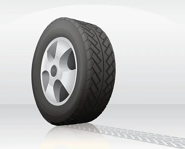 Vector illustration of Wheel in 3D