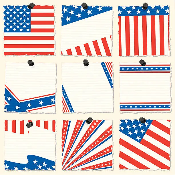 Vector illustration of USA Paper Design Elements