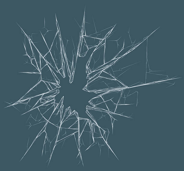 zerbrochenes glas - breaking glass cracked broken stock-grafiken, -clipart, -cartoons und -symbole