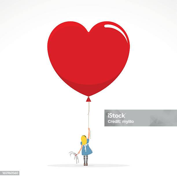Alice In Wonderland Invitation Girl Heart Love Illustration Vector Stock Illustration - Download Image Now