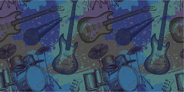 ilustrações, clipart, desenhos animados e ícones de design grunge musical - listening music illustration and painting hand drawn