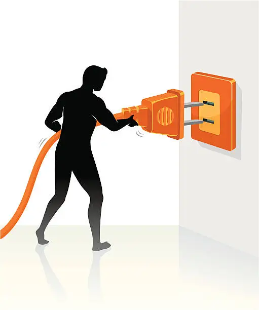 Vector illustration of Plugging In