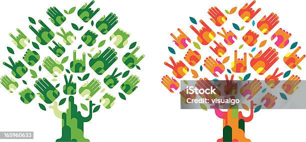 Hands Tree Stock Illustration - Download Image Now - Gesturing, Concepts & Topics, Creativity