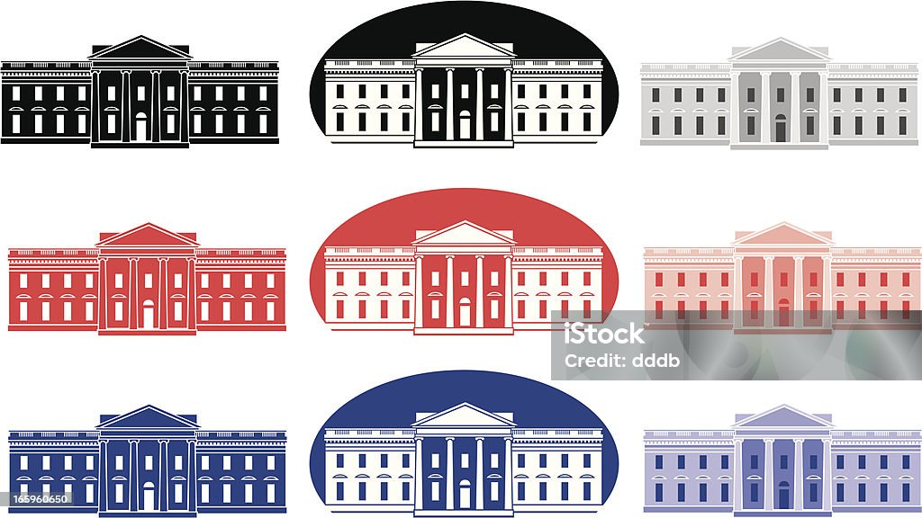 Vecteur Ensemble d'icônes de la Maison Blanche - clipart vectoriel de La Maison Blanche libre de droits