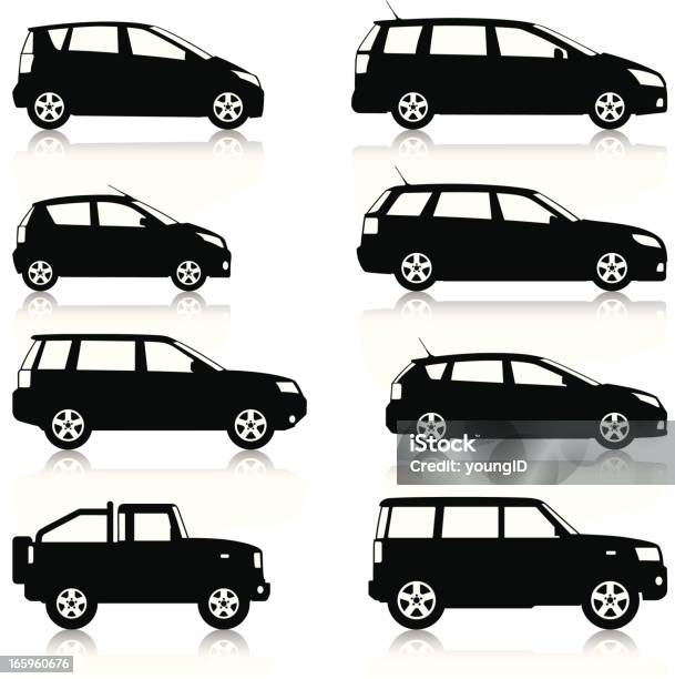 Car Silhouettes Set Stock Illustration - Download Image Now - Car, Icon Symbol, Side View