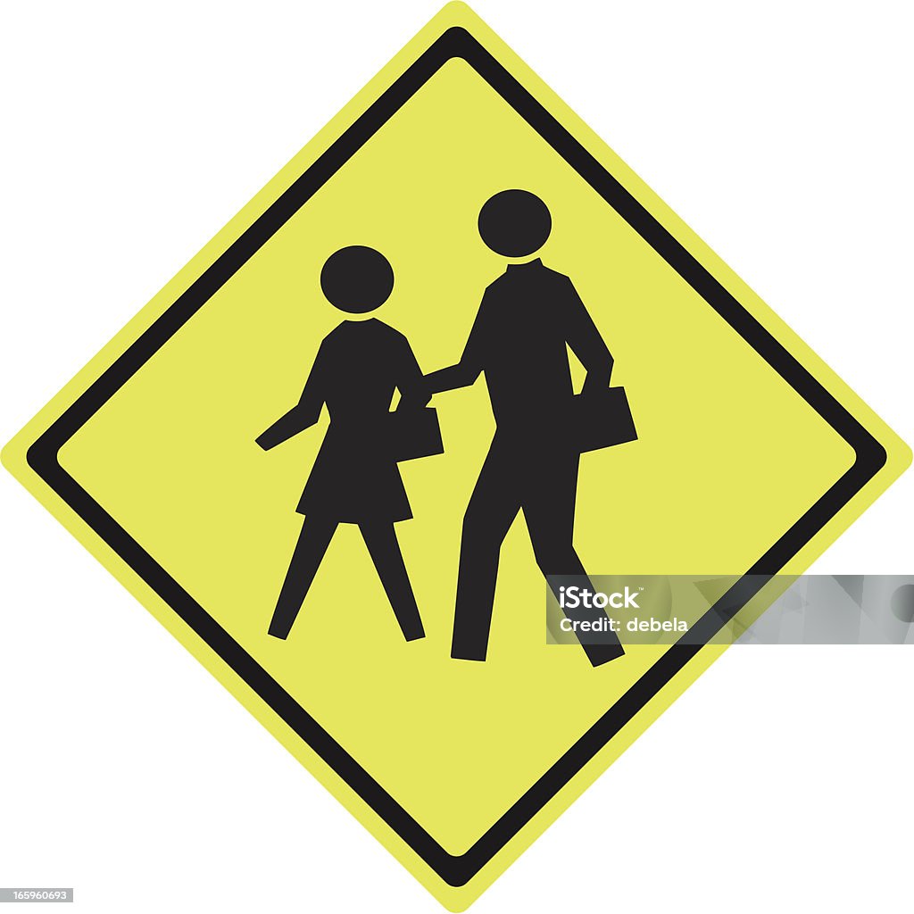 Школа зоне-безопасности Знак пересечения дороги - Векторная графика Баннер - знак роялти-фри