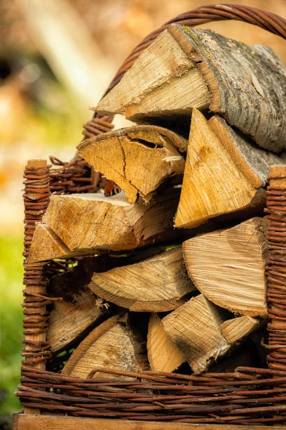 istock logs of firewood in a basket. 1659607846