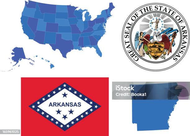 Arkansas State Set Stock Illustration - Download Image Now - Arkansas, Seal - Animal, Vector